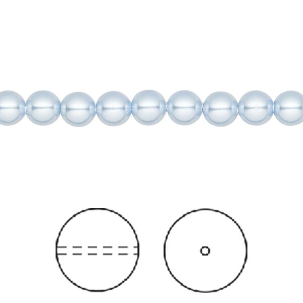 Pearl 100pk light blue, Crystal Passions® 5mm round 5810 image number 0