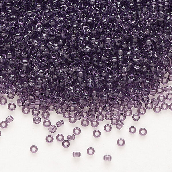 Seed bead, Miyuki, glass, pkg/250g, #11 rocaille, transparent amethyst (RR-157). image number 0