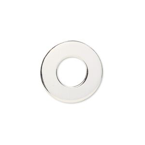 Component, sterling silver-filled, 19mm round flat donut. Sold individually.