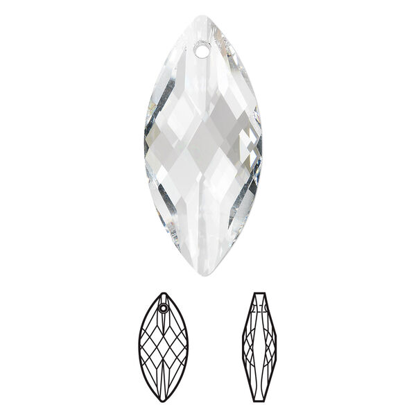 Focal 1pk crystal, Crystal Passions® 40x18mm pendant navette 6110 image number 0