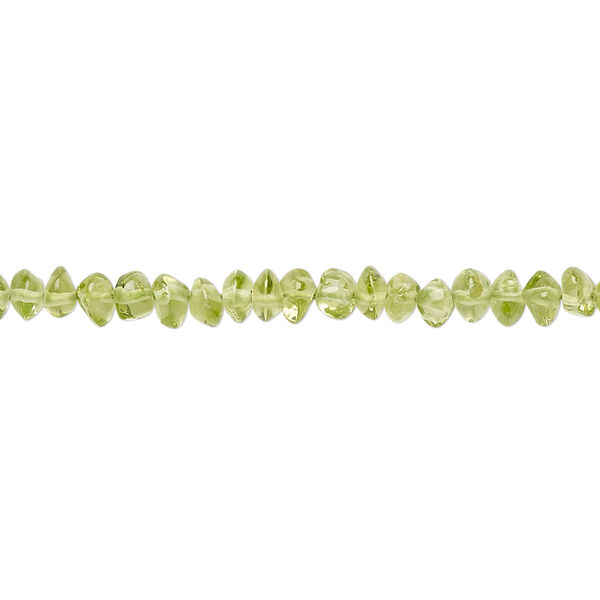 Peridot 1pkg1, hand-cut saucer bead natural B- grade, 13 inch 3x2mm-5x4mm image number 0