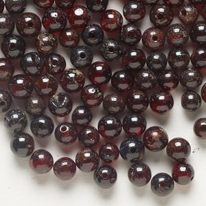 Bead 1pkg1 garnet, 4.5-5.5mm round C grade, 1 ounce dyed