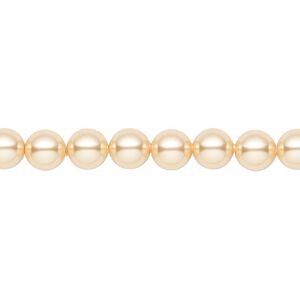 Pearl 500pk gold, Swarovski® 6mm round 5810