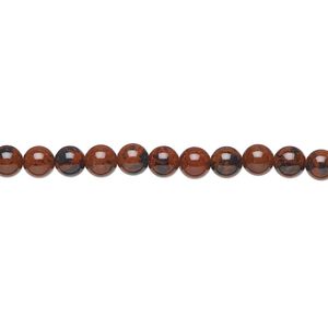 Mahogany obsidian 1pkg1, round bead natural 15.5-16 inch 4mm
