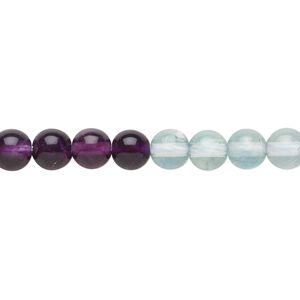Multi-fluorite 1pkg1, round bead natural 15.5-16 inch 6mm