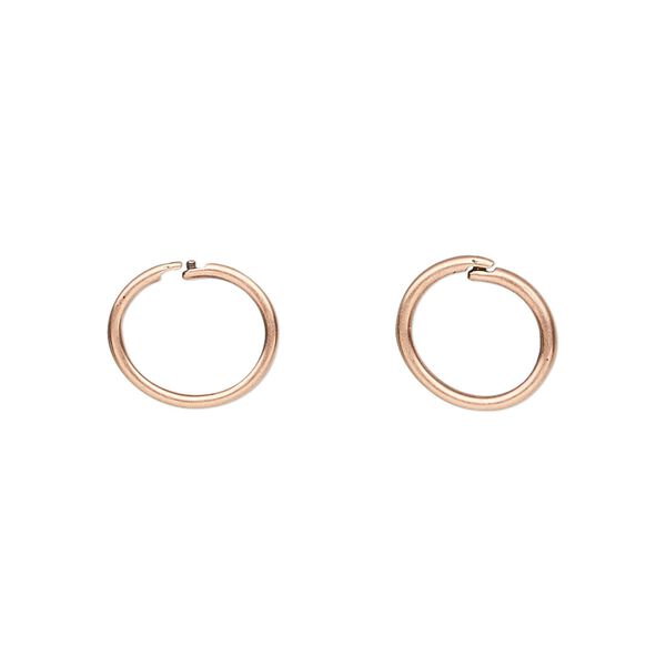 Loop Lock™, JBB Findings, antique copper-plated brass, 10mm round. Sold per pkg of 4. image number 0