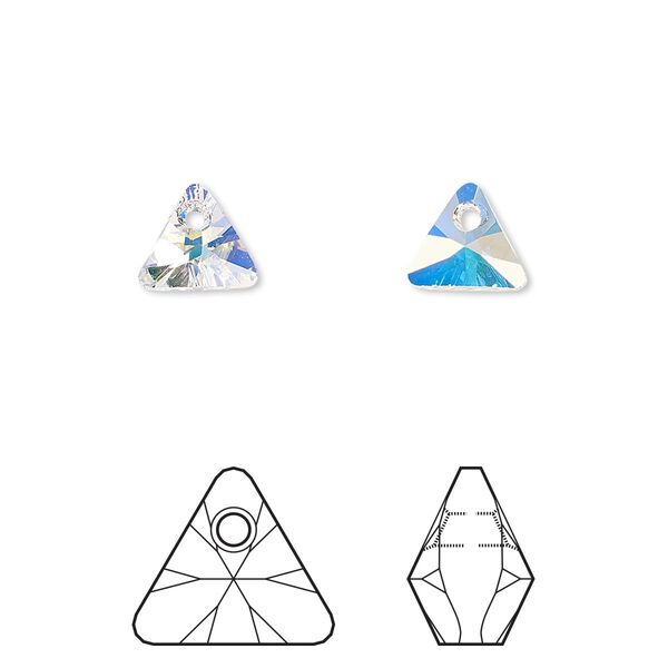 Drop 6pk crystal AB, Crystal Passions® 8mm pendant mini triangle 6628 image number 0