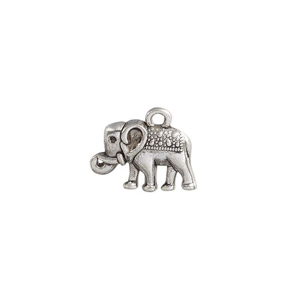 Charm, antique silver-plated "pewter" (zinc-based alloy), 17x12mm single-sided elephant. Sold per pkg of 20. image number 0
