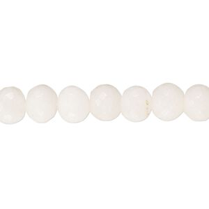 Snow quartz 1pkg1, hand-cut faceted rondelle bead natural 14 inch 7x5mm-8x7mm