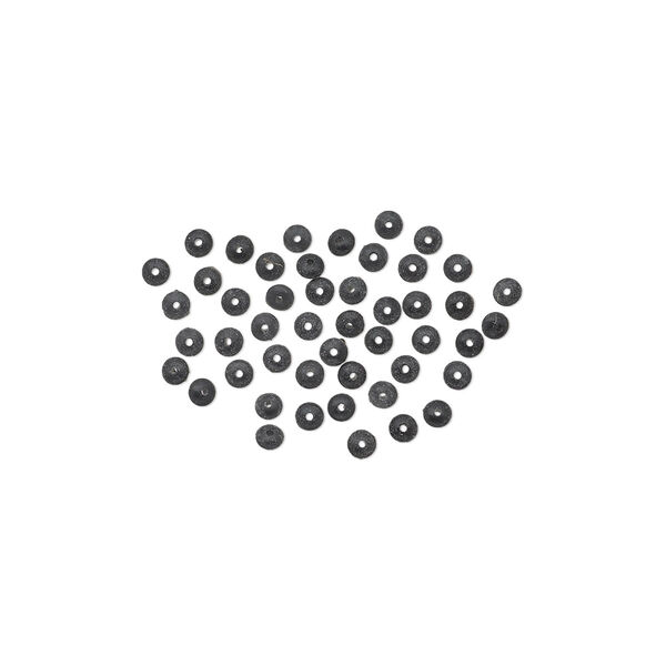Mini Bead Huggers™, silicone, black, 2x0.5mm rondelle. Sold per pkg of 50. image number 0
