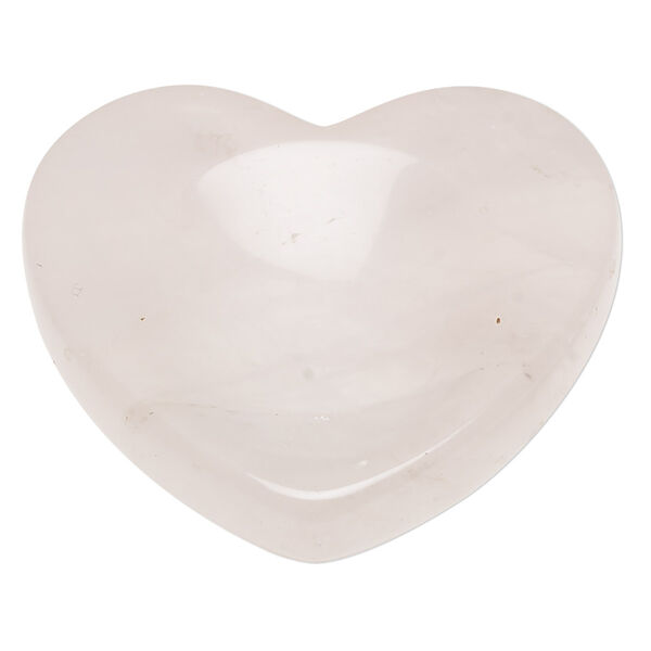 Rose quartz 1pkg1, hand-cut undrilled heart worry stone natural B grade, 47x43mm-52x47mm image number 0