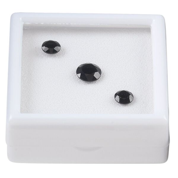 Black onyx 1pkg3, hand-cut faceted round gem 6mm / 8mm image number 0