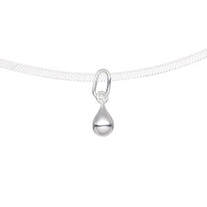 Drop, sterling silver-filled, 7x5mm teardrop with oval jump ring. Sold per pkg of 4.