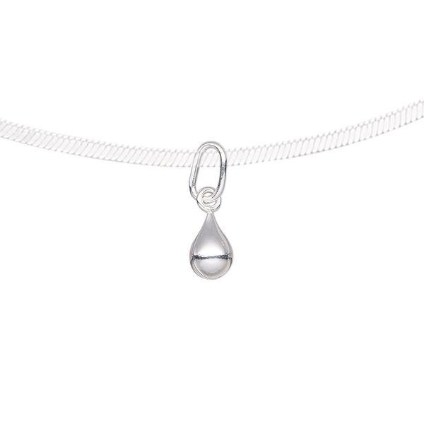 Drop, sterling silver-filled, 7x5mm teardrop with oval jump ring. Sold per pkg of 4. image number 0