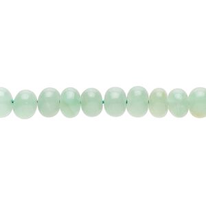 Green chalcedony 1pkg1, hand-cut rondelle bead 14 inch 6x4mm-7x6mm / small