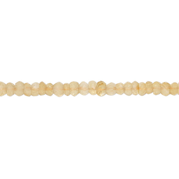 Citrine 1pkg1, hand-cut faceted rondelle bead, 13 inch 3x2mm-4x3mm image number 0