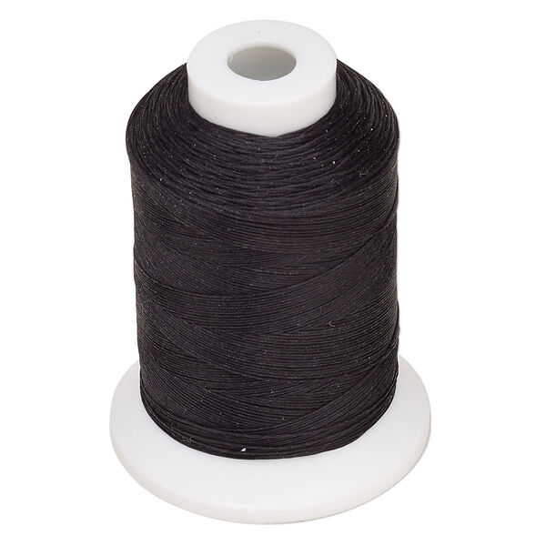Thread, K.O., nylon, pkg/328 yard spool, black, size 0.15, 4-pound test. image number 0