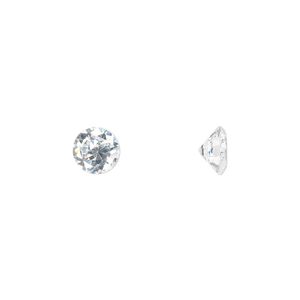 Gem, cubic zirconia, spinel white, 6mm faceted round, Mohs hardness 8-1/2. Sold per pkg of 2.