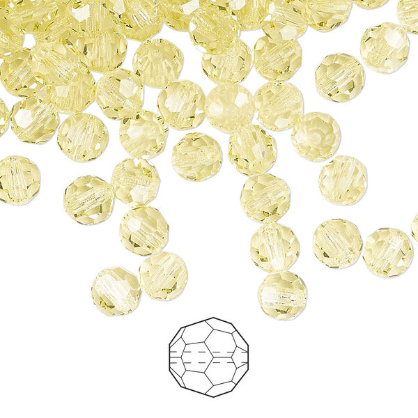 Bead 576pk jonquil, Preciosa Czech crystal 5mm round image number 0