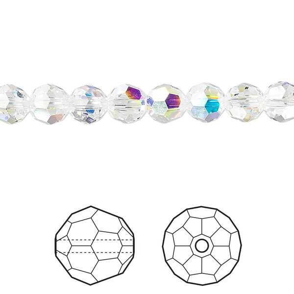 Bead 12pk crystal AB, Crystal Passions® 6mm round 5000 image number 0