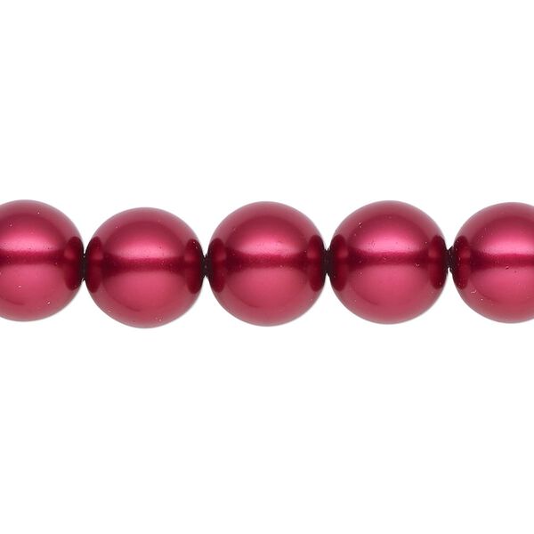 Pearl 2pk red, Celestial Crystal® 10mm round 15.5-16 inch image number 0