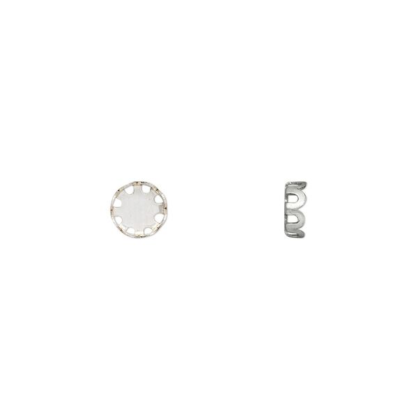 Component, sterling silver, 6mm round with 5mm round setting and closed back. Sold per pkg of 2. image number 0