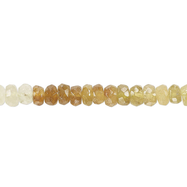 Bead, grossularite garnet (natural), 5x2mm-6x4mm hand-cut faceted rondelle, B grade, Mohs hardness 6-1/2 to 7-1/2. Sold per 14-inch strand, approximately 115 beads. image number 0