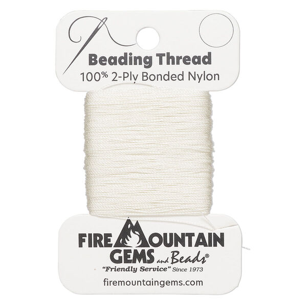 Thread, nylon, off-white, size AA. Sold per 50-yard card. image number 0