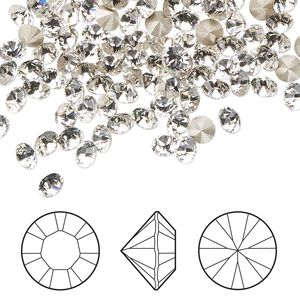 Chaton 1440pk crystal clear foil back, Swarovski® 4-4.1mm PP32 round 1028