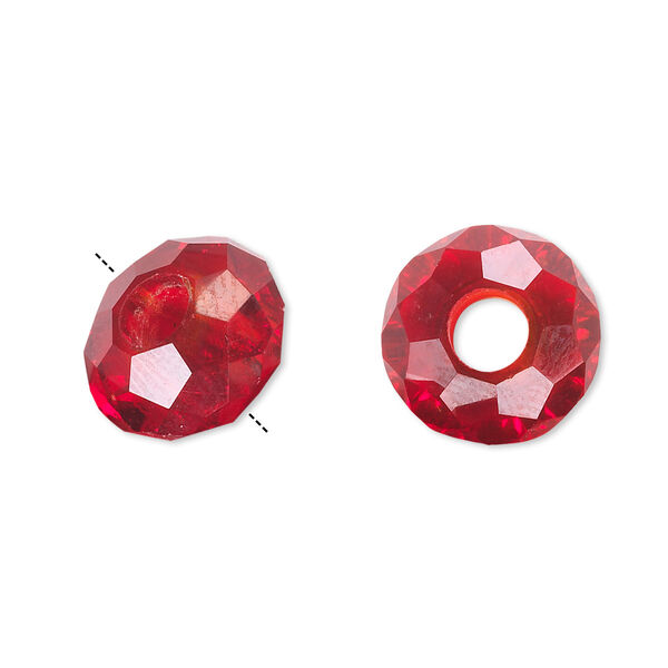 Bead 12pk 32 facets red, Celestial Crystal® Dione® 14x8mm rondelle image number 0