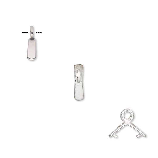 Bail, JBB Findings, ice-pick, sterling silver, 6x3mm Y-shape, 4mm grip length. Sold per pkg of 2. image number 0