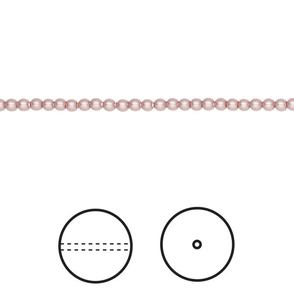 Pearl 1000pk powder rose, Swarovski® 2mm round 5810 image number 0