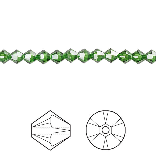 Bead 48pk fern green, Crystal Passions® 4mm bicone 5328 image number 0