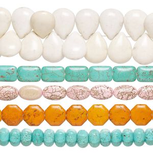 Magnesite 1pkg5, mixed shape bead 15 inch mix 20x14mm-30x20mm