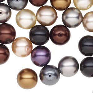 Pearl 3 ounce pk mixed colors, Preciosa Czech glass 10mm round