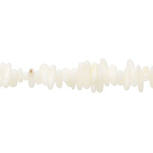 Bead, coral (bleached), white, 5x1mm-10x3mm cupolini, Mohs hardness 3-1/2 to 4. Sold per 16-inch strand.
