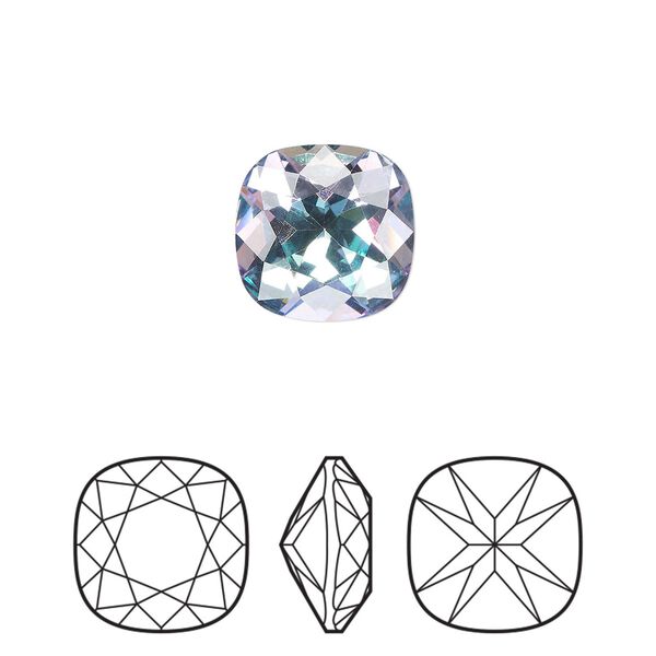 Fancy stone 1pk crystal vitrail light foil back, Preciosa MAXIMA Czech crystal rhinestone 12mm cushion square image number 0