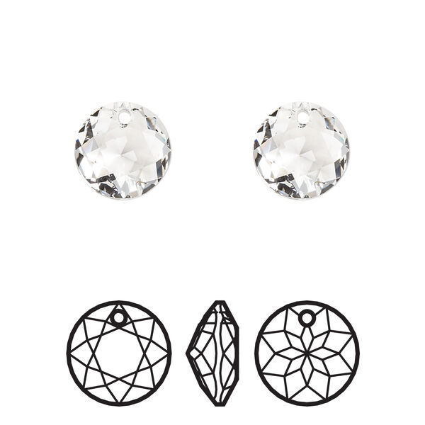 Drop 48pk crystal, Swarovski® 10mm pendant classic cut 6430 image number 0