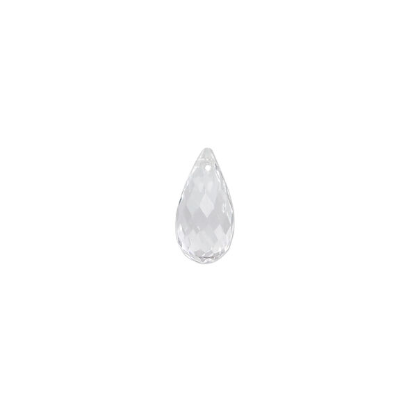 Quartz crystal 1pkg2, hand-cut top-drilled faceted briolette bead natural 12x6mm image number 1