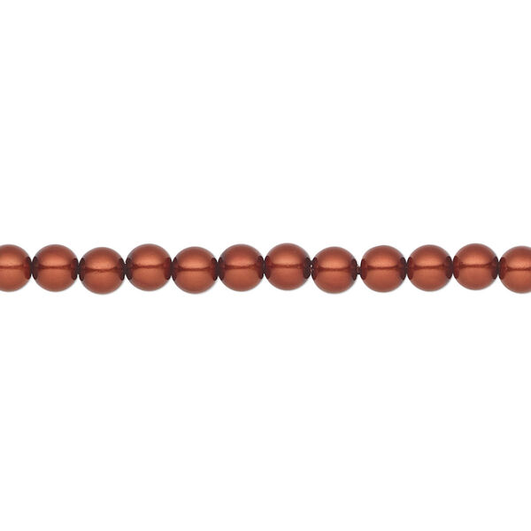 Pearl 50pk dark copper, Preciosa Czech crystal 4mm round image number 0