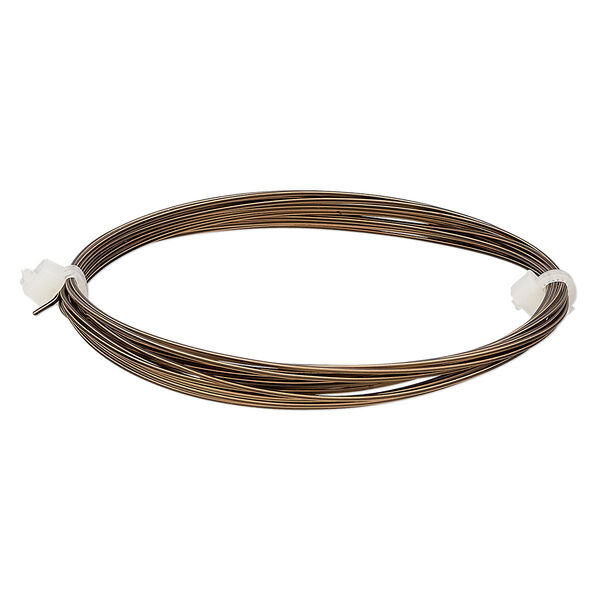 Wire, Beadalon®, antique brass-finished copper, half-hard, square, 21 gauge. Sold per 2.5-meter section. image number 0