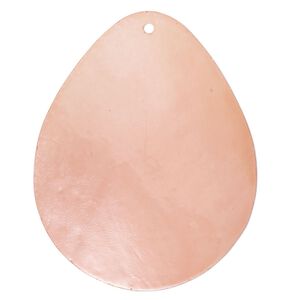 Focal, Capiz shell (dyed), pkg/1, 46x37mm-47x337mm teardrop, orange.