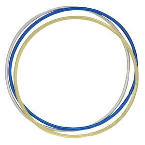 Bracelet, stretch, steel, assorted colors, 2mm wide, 7 inches. Sold per pkg of 12.