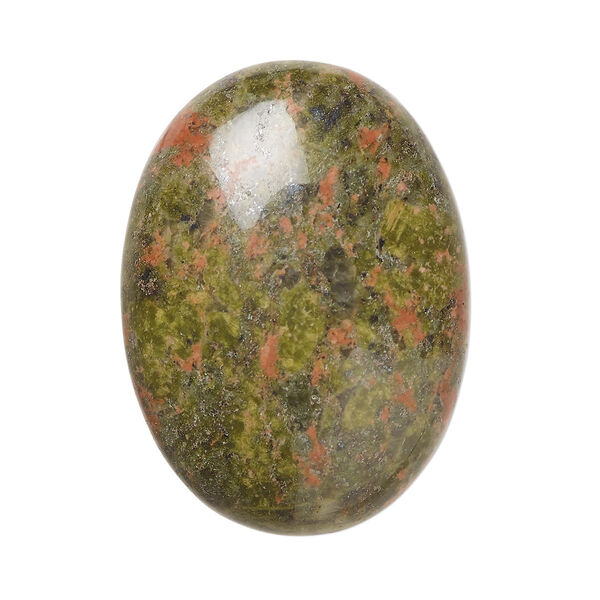 Cabochon, unakite (natural), 30x22mm calibrated oval, B grade, Mohs hardness 6 to 7. Sold per pkg of 2. image number 0