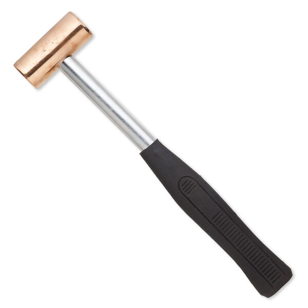 Hammer, copper / steel / rubber, black, 12 inches with 30mm head, 16 ounces. Sold individually. image number 0