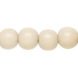 Bead 1pkg1, Taiwanese cheesewood (natural), 11-12 round, 15-1/2 to 16 inches.
