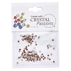 Flat back 144pk smoked topaz foil back, Crystal Passions® 1.7-1.9mm rose round SS5 2058
