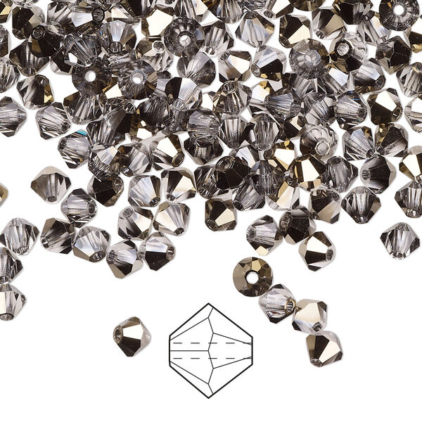 Bead 144pk crystal starlight gold, Preciosa Czech crystal 4mm bicone image number 0