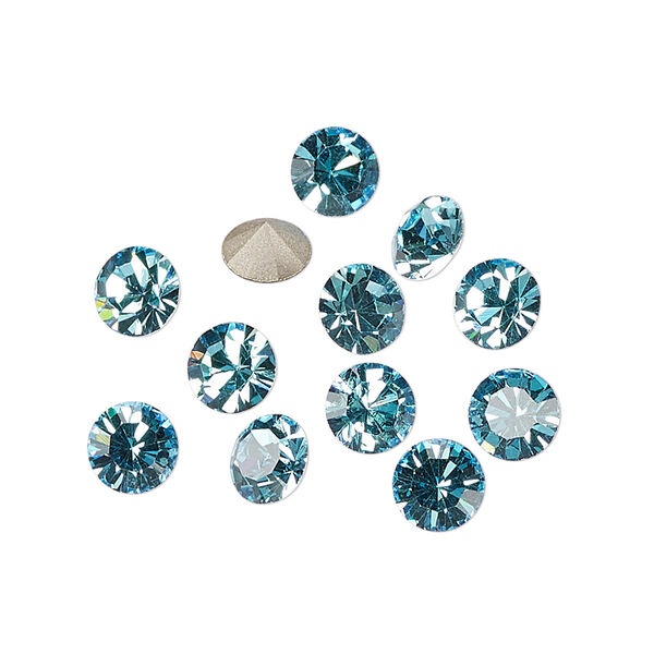 Chaton 144pk aqua bohemica foil back, Preciosa MAXIMA Czech crystal rhinestone 6.14-6.32mm 15-cut faceted round SS29 image number 0