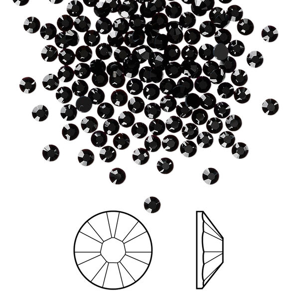 Flat back 144pk jet foil back, Crystal Passions® 2.5-2.7mm rose round SS9 2058 image number 0